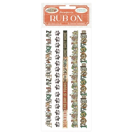 Stamperia Rub-Ons - Furry Friends / Stripes