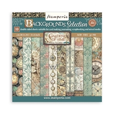 Stamperia Paper Pack 8x8" - BACKGROUNDS / Gardens of Time (lille)