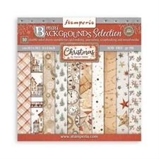Stamperia Paper Pack 8x8" - Backgrounds / Gear up for Christmas (lille)