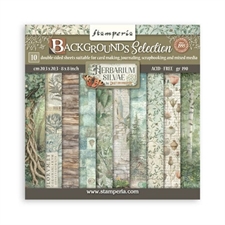 Stamperia Paper Pack 8x8" - BACKGROUNDS / Herbarium Silvae (lille)
