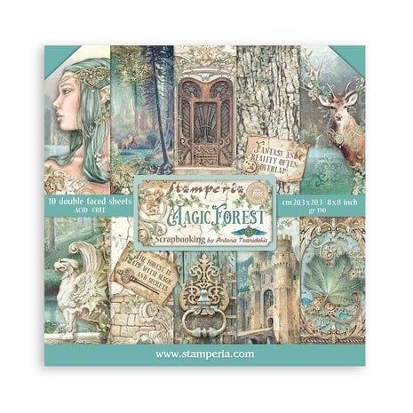 Stamperia Paper Pack 8x8" - Magic Forest (lille)