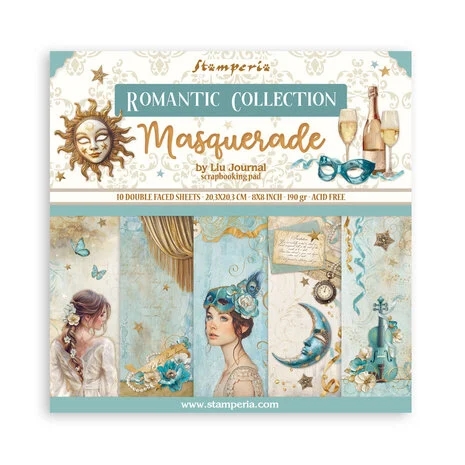 Stamperia Paper Pack 8x8" - Masquerade (lille)