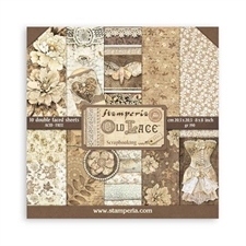 Stamperia Paper Pack 8x8" - Old Lace (lille)