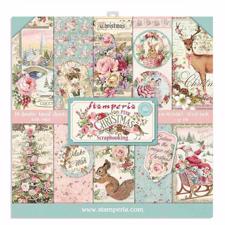 Stamperia Paper Pack 12x12" - Pink Christmas (stor)