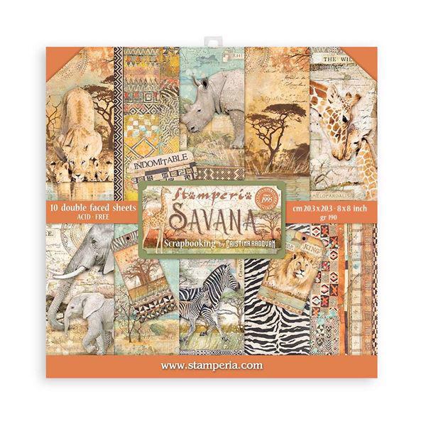 Stamperia Paper Pack 8x8" - Savana (lille)
