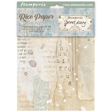 Stamperia A6 Rice Paper Backgrounds - Secret Diary