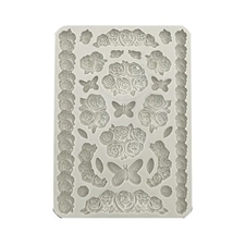 Stamperia Silicone Mould - Shabby Rose / Roses and Butterfly