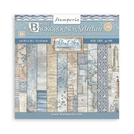 Stamperia Paper Pack 12x12" - BACKGROUNDS / Silent Sea
