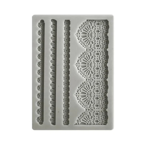 Stamperia Silicone Mould - Sunflower Art / Laces & Borders