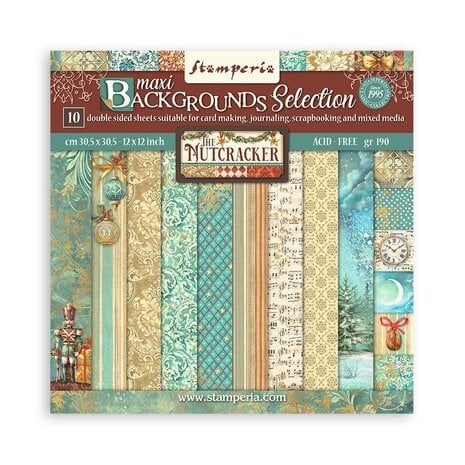 Stamperia Paper Pack 12x12" - MAXI Backgrounds / The Nutcracker