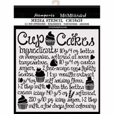 Stamperia Thick Stencil 18x18 cm - Cupcake Recipe