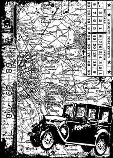 Tim Holtz Cling Rubber Stamp - Components / Car (ATC Size)