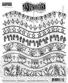 Cling Rubber Stamp Set - Dylusions / Christmas Borders