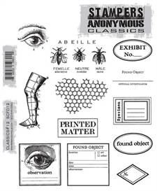 Tim Holtz Cling Rubber Stamp Set - Classics #12