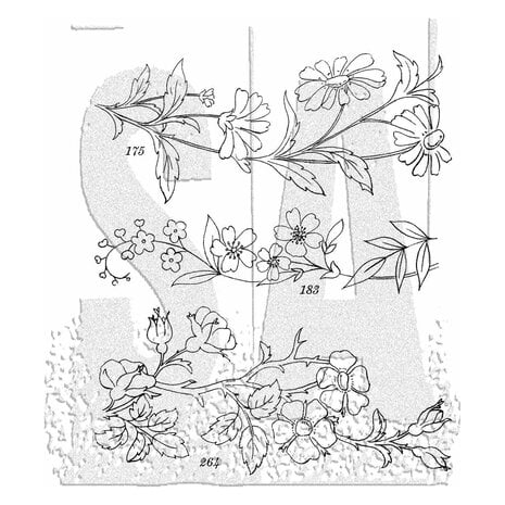 Tim Holtz Cling Rubber Stamp Set - Embroidery