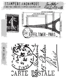 Tim Holtz Cling Rubber Stamp Set - I See Paris