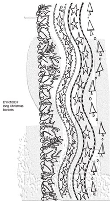 Cling Rubber Stamp Set - Dylusions / Long Christmas Borders (4x12")