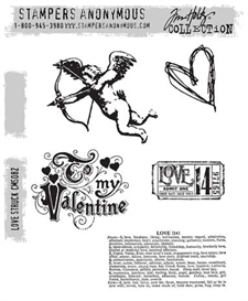 Tim Holtz Cling Rubber Stamp Set - Love Struck