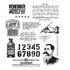 Tim Holtz Cling Rubber Stamp Set - Mercantile