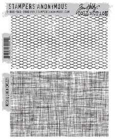 Tim Holtz Cling Rubber Stamp Set - Mesh & Linen