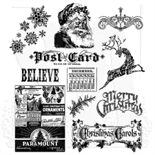 Tim Holtz Cling Rubber Stamp Set - Mini Holiday