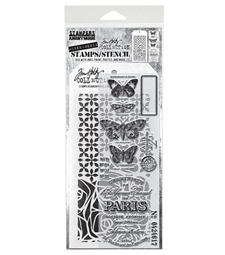 Tim Holtz Mixed Media Set (Clear Stamp & Stencil) - #20 (butterflies)
