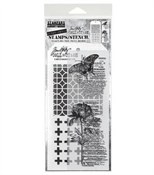 Tim Holtz Mixed Media Set (Clear Stamp & Stencil) - #60 (collages)