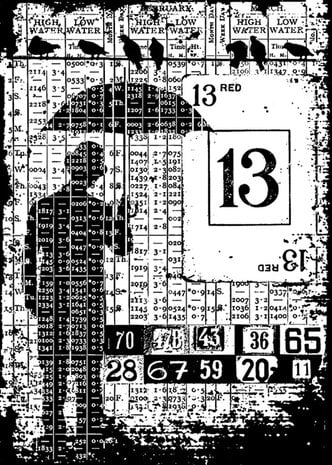 Tim Holtz Cling Rubber Stamp - Components / Optimist (ATC Size)