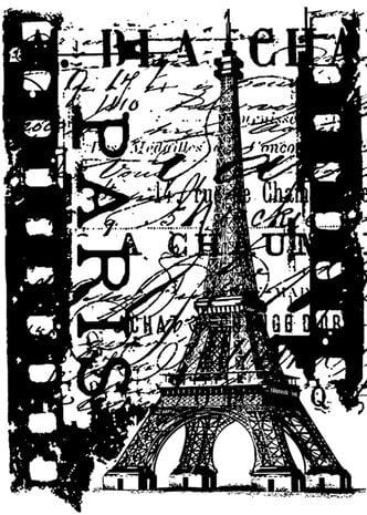 Tim Holtz Cling Rubber Stamp - Components / Paris Film (ATC Size)