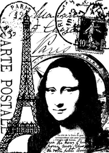 Tim Holtz Cling Rubber Stamp - Components / Paris (ATC Size)