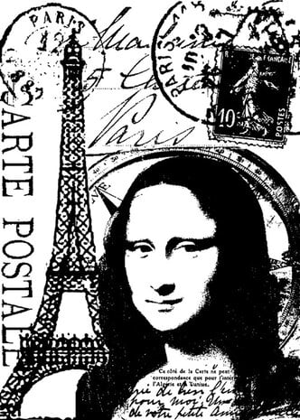 Tim Holtz Cling Rubber Stamp - Components / Paris (ATC Size)