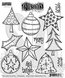 Cling Rubber Stamp Set - Dylusions / Rock Your Christmas