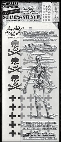 Tim Holtz Mixed Media Set (Clear Stamp & Stencil) - #202 (the chemist)
