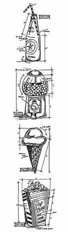 Tim Holtz Cling Rubber Stamp MINI Set - Blueprints / Treats MINI