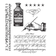 Tim Holtz Cling Rubber Stamp Set - Typography