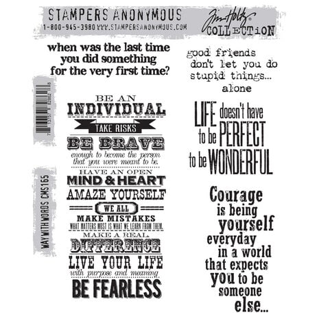 Tim Holtz Cling Rubber Stamp Set - Way with Words