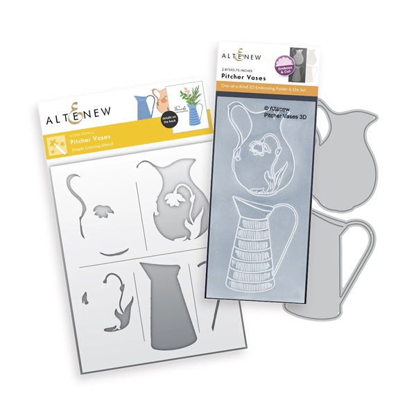 Altenew Embossing Folder, Die & Stencil - Picther Vases (bundle)