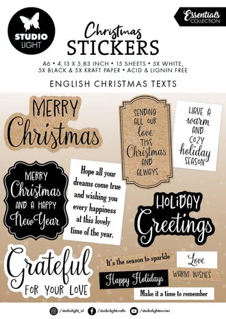 Studio Light Stickers - English Christmas Texts