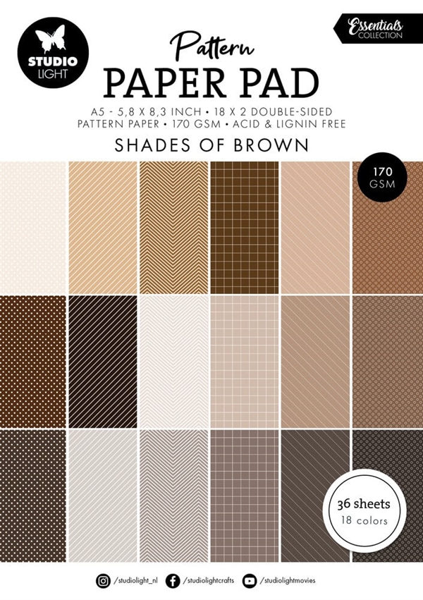 Studio Light Paper Pad (A5) -Patterns / Shades of Brown