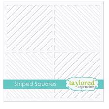 Taylored Expressions Stencil Set 6x6" - Striped Squares