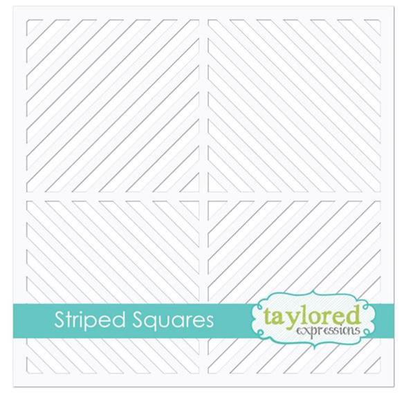 Taylored Expressions Stencil Set 6x6" - Striped Squares