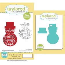 Taylored Expressions Stamp & Die - Flip the Script / Snowman Tag