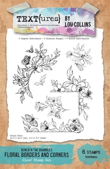 TEXT(ures) Clear Stamp Set 6x8" - Beneath the Brambles / Floral Borders and Corners