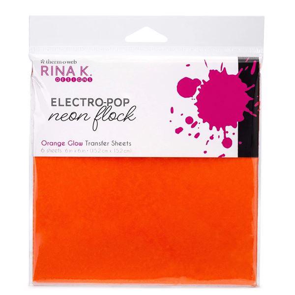 Rina K Design Flock Transfer Sheets - Neon / Orange Glow