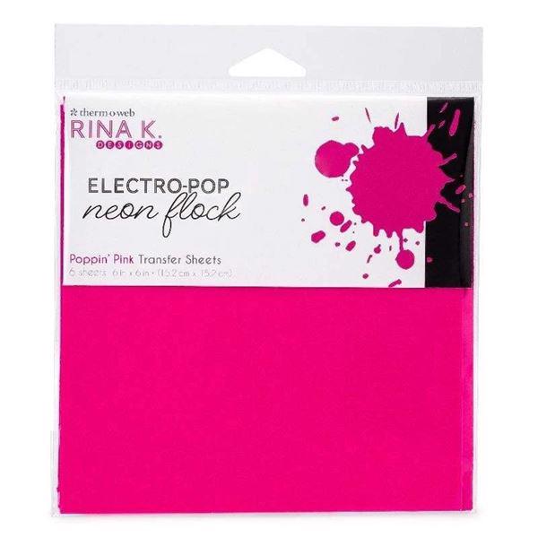 Rina K Design Flock Transfer Sheets - Neon / Poppin\' Pink