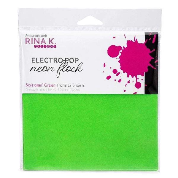 Rina K Design Flock Transfer Sheets - Neon / Screamin\' Green