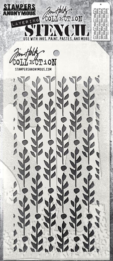 Tim Holtz Layered Stencil - Berry Leaves