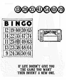 Tim Holtz Cling Rubber Stamp Set - Game of Life