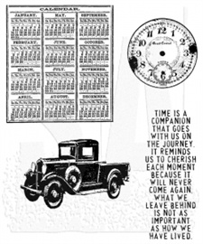 Tim Holtz Cling Rubber Stamp Set - Elements of Time