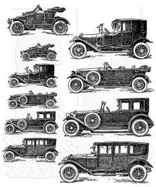 Tim Holtz Cling Rubber Stamp Set - Vintage Auto